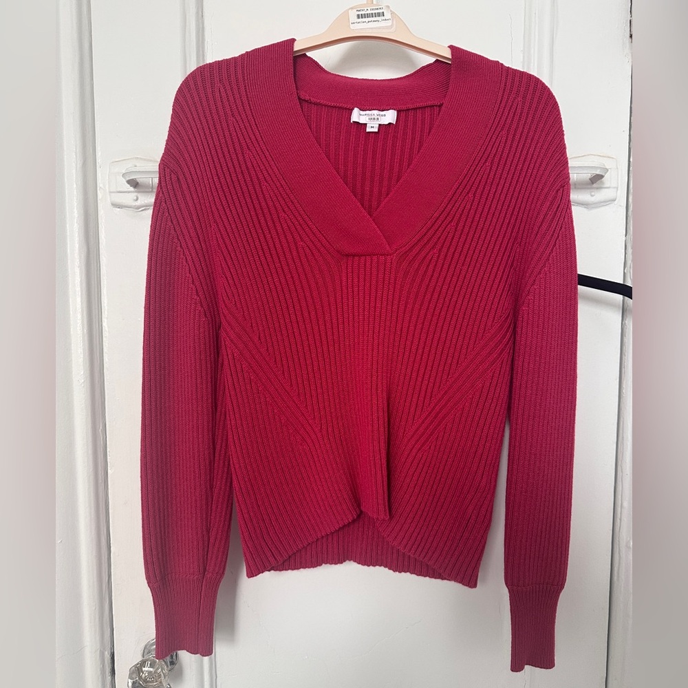 Marissa Webb Cherry V-Neck Sweater